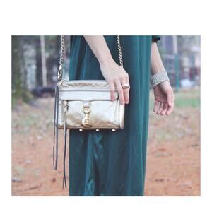 Rebecca Minkoff Mini M.A.C. Metallic Gold Crossbody Bag